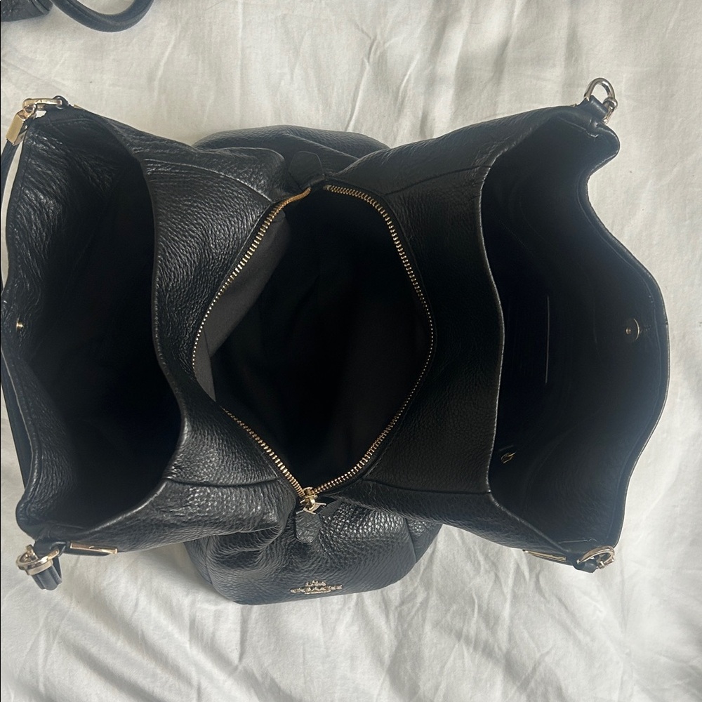 COACH Elegant Black Leather Tote Bag - Picture 4 of 12